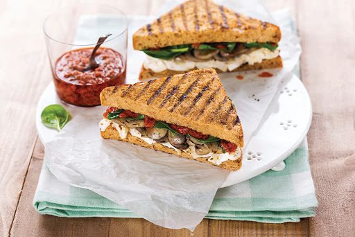 mushroom veggies sandwich