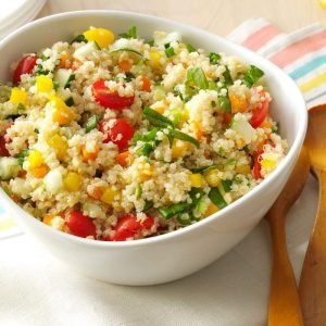 quinoa with vegetables in bowl