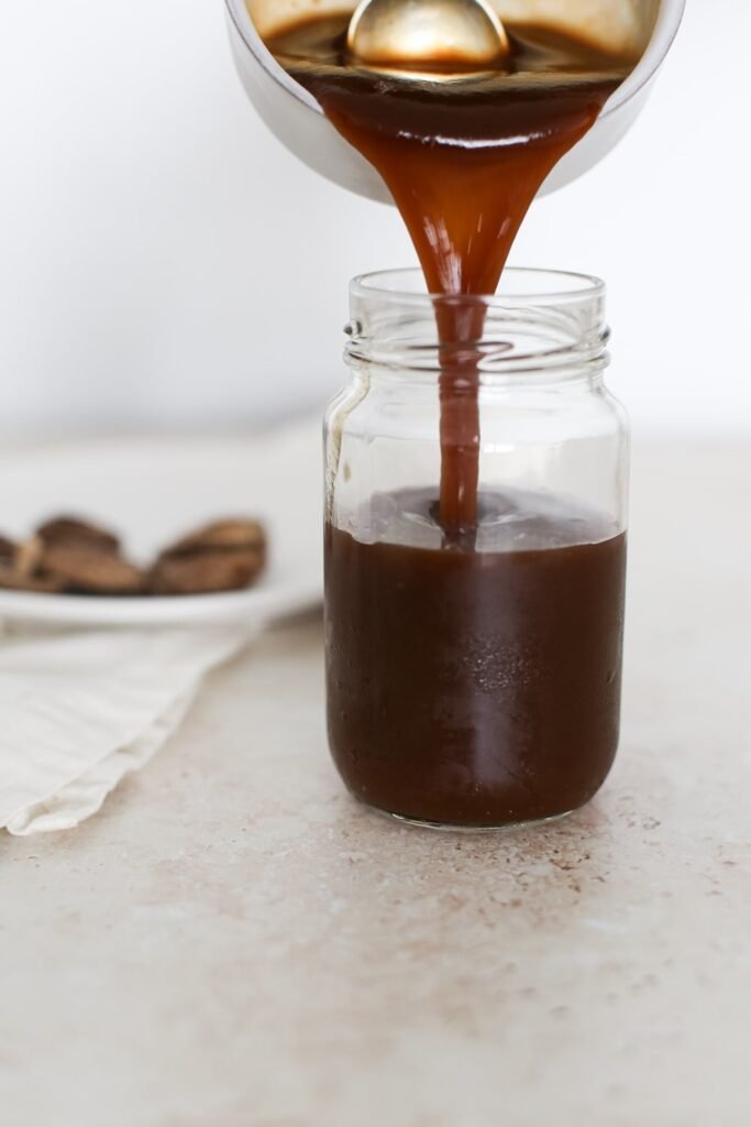 home made vegan-oyster-sauce storage in glass small jar-leancleanandbrie.com